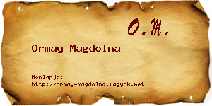 Ormay Magdolna névjegykártya